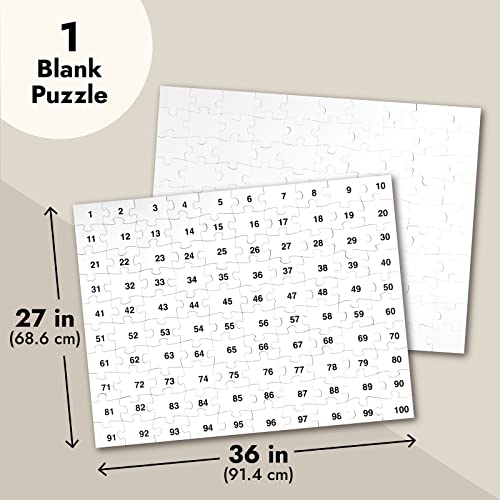 100-Piece DIY Make Your Own Jigsaw Puzzle Kit, Bulk Large Blank Puzzles to Draw on for Guest Book, Wedding, Party, Anniversary, Kids Birthday,