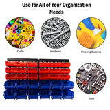 Wall-Mounted Garage Storage Bins - 30 Compartments for Garage Organization, Craft Supply Storage, Tool Box Organizer Unit by Stalwart (Red/Blue) Stalwart