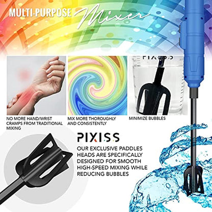 Pixiss Premium Handheld Resin Mixer, Handheld Rechargeable Epoxy Mixer, Epoxy Resin Mixer Pro Grade, Resin Stirrer for Resin, DIY Crafts Tumbler, - WoodArtSupply