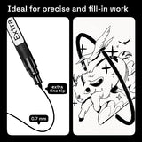 ARTISTRO Black Paint Pens for Rock Painting, Stone, Ceramic, Glass, Wood, Tire, Fabric, Metal, Canvas. Set of 5 Water Based Black Markers for Acrylic ARTISTRO