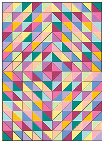 Connecting Threads Beginner Lap Throw Quilt Kit (40.5" x 56.5") - Half-Square Triangle Fun (Rainbow) - WoodArtSupply