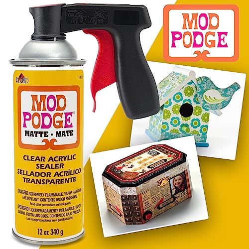 Mod Podge Spray Acrylic Sealer Matte 2-Pack, Clear Coating Matte Paint Sealer Spray, Spray Can Sprayer Handle