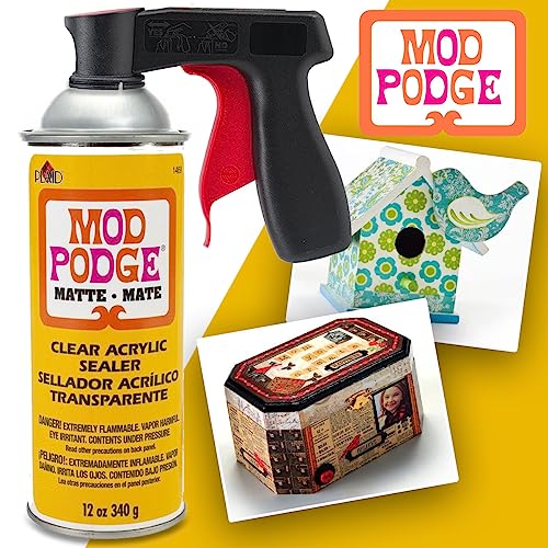 Mod Podge Spray Acrylic Sealer Mod Podge Matte and Gloss 2-Pack, Clear Coating Matte Paint Sealer Spray, 2X Spray Can Sprayer Handle GRAS Art Bundles