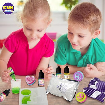 Kids Soap Kit, FunKidz Soap Making Kit for Kids All Ages DIY Crafts Kits STEM Science Activity Gift for Girls and Boys