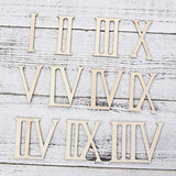 Supvox 24 Pcs Unfinished Wood Letters Roman Numerals Shapes Wooden Slices Wood Numerics Numbers Ornaments for Arts and Crafts 7cm SUPVOX