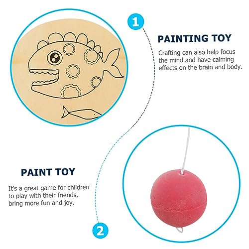 Abaodam 8pcs Graffiti Blank Racket Unfinished Paddle Toy Paddle Party Favor Blank Painting Paddle Toy Paddle with Greek Zapper Indoor Racket Kids Abaodam