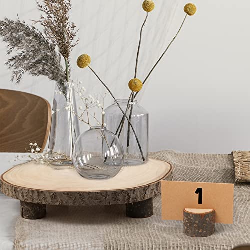 Caydo 10 Pieces 8-9 Inch Wood Slices for Centerpieces with Wood Table Number Holders and Card for Wedding Table Centerpiece Decoration, Parties, - WoodArtSupply