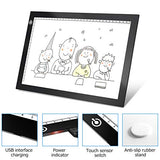 Black A4 Dimmable LED Artcraft Light Box Tracer Slim Light Pad Portable Tablet, USB Power Cable Copy Drawing Board Tracing Table for Artists LooEooDoo