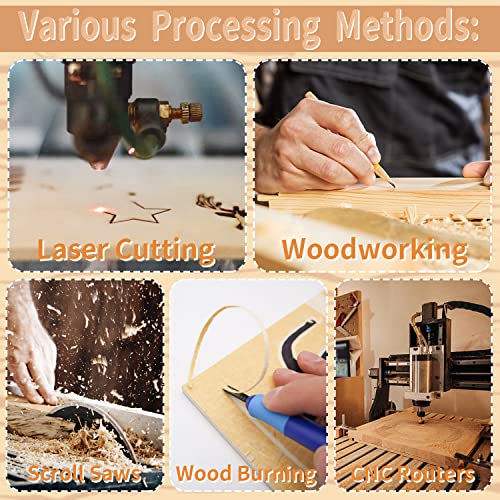 Benvo 30 Pieces Birch Plywood Sheets Craft Wood Unfinished Square Wood Blank Coaster Bulk for Crafts Laser Cutting, Drinks, Painting, Writing, Benvo