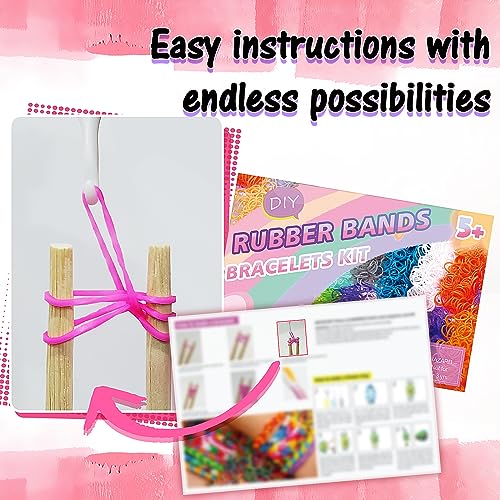 FUNZBO 15000+ Rubber Band Bracelet Kit - 28 Colors Rubber Band Bracelet Making Kit, Loom Bracelet Making Kit, RubberBand Bracelets Kit, Gifts for