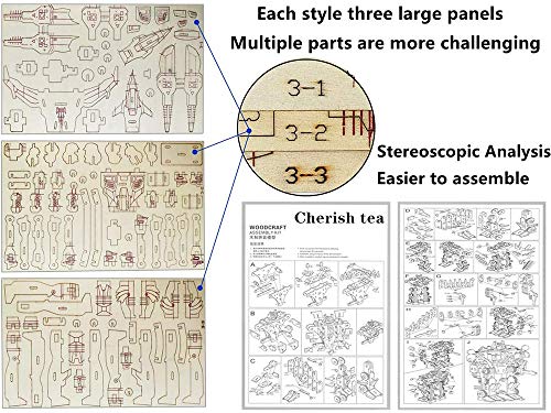 Chiyuehe Robot Puzzles 3D Wooden Building Blocks Model Self-Assembly Craft Kit DIY Brain Teaser Toys Best Gifts for Women & Men(Robot) Chiyuehe