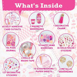 jackinthebox DIY Journal for Girls Ages 8-12 | 242 PCS | Scrapbook Kit | Tween Girls Gifts | Girls Journal Kit | Includes 10 fun guided spreads | jackinthebox