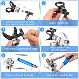 Zhengmy 12 Pieces Airless Paint Sprayer Gun with Nozzle Guard 5 Spray Tips and 5 Airless Paint Spray Gun Filter for Airless Spraying Machine Paint Zhengmy