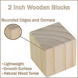 Set of 15 Large Wooden Blocks - 2 Inch Natural Wood Square Cubes - with Sanded Smooth Surface for Photo Blocks, Crafts, Art Supplies, Puzzle Projects My Toy House