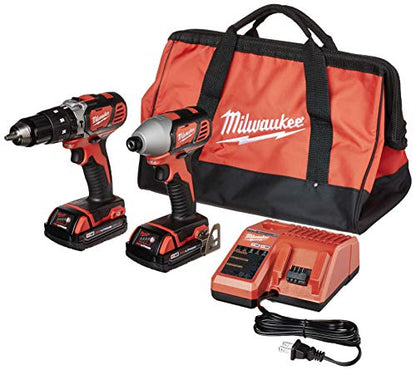 Milwaukee 2697-22CT M18 18-Volt Lithium-Ion Cordless Hammer Drill/Impact Driver Combo Kit - WoodArtSupply