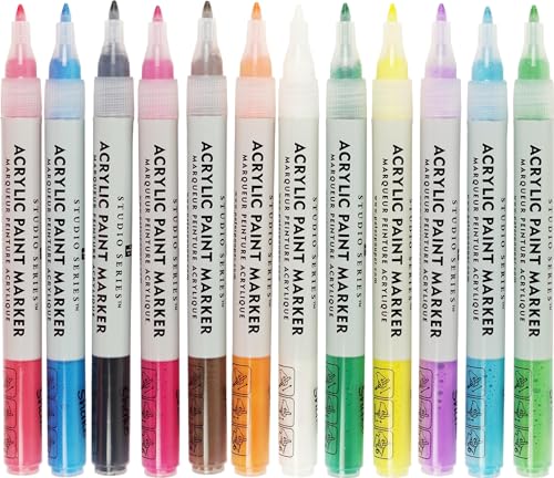 Studio Series Acrylic Paint Marker Set (12-piece set) - WoodArtSupply