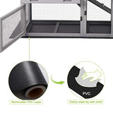 Gutinneen Rabbit House Indoor Outdoor Rabbit Hutch with Ventilation Door,Wooden Bunny cage with No LeakageTray, Removable Bottom Wire Mesh & PVC GUTINNEEN