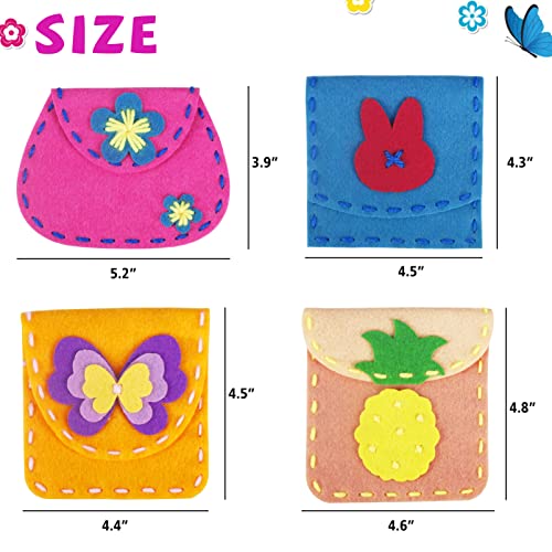 Flying Childhood Felt Craft Kits for Girls Christmas Gift Sewing Own Purses Arts and Crafts for Kids Ages 5 6 7 8 DIY Projects for Beginners Toddlers Flying Childhood