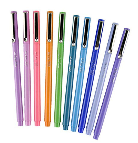 Marvy LE Pen Micro Fine Tip Pens, Assorted Bright Colors, Set of 10 UCHIDA