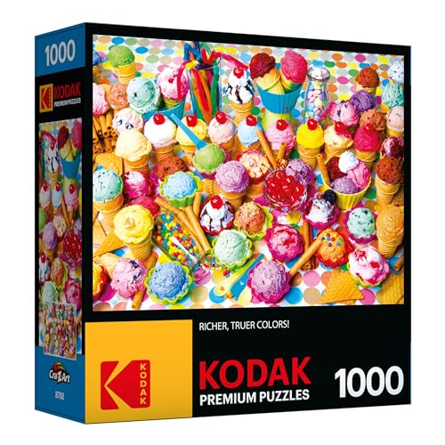 Kodak Premium Puzzles Variety of Colorful Ice Cream Jigsaw Puzzle - WoodArtSupply