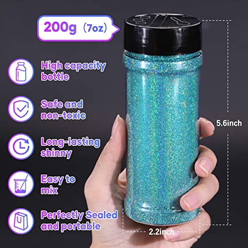 HTVRONT 150g 15 Colors Holographic Fine Glitter Powder for Resin