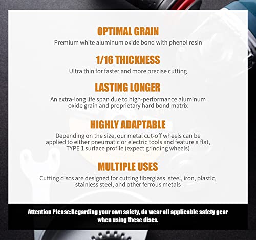 MIDO Professional Abrasive Cut Off Wheels 3 Inch 25 PCS Cutting Disc 3"x1/16"x3/8" Grinder Metal Cutting Discs Angle Grinder Cutting Wheel MIDO Professional Abrasive