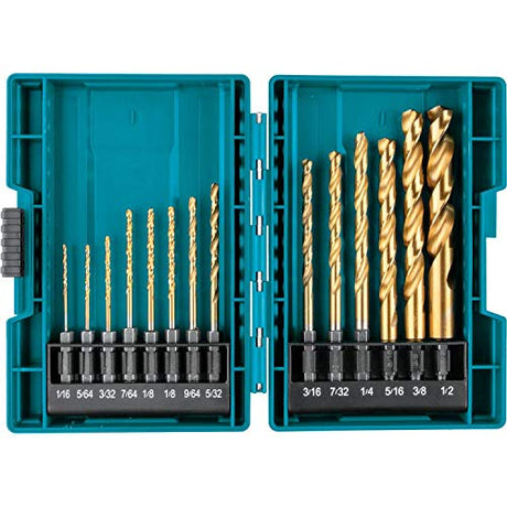 Makita B-65399 Impact Gold 14 Pc. Titanium Drill Bit Set, 1/4 In. Hex Shank Makita