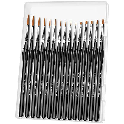 Miniature Paint Brushes 15PC Model Brushes Micro Detail Paint Brush Set  Fine Detailing for Acrylics Oils Watercolors & Paint by Number Citadel  Figurine Warhammer 40k (Black) 15BK