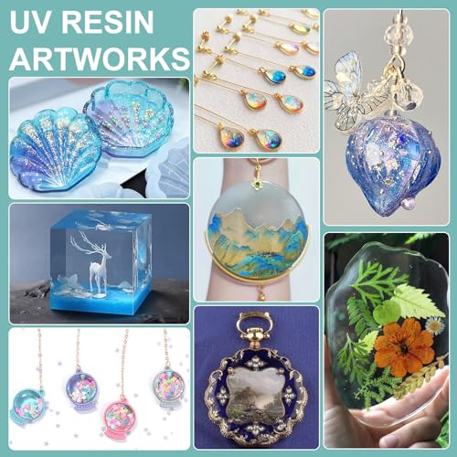 JDiction UV Resin, Upgrade 300g Low Viscosity Hard Thin UV Resin with Super  Crystal Clear Resin Kit for Jewelry, Casting, Coating and DIY Craft