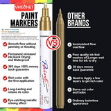 VHEONET 12 Permanent Paint Markers on Almost Anything Never Fade Quick Dry, Oil-Based Waterproof Paint Marker Pen for Rock Painting, Stone, Wood, VHEONET