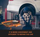 Aain LT18 Heavy Duty Adjustable Work Table with Drawer for Mechanic,220lbs Capacity Rolling Tool Tray Table with Wheels Orange Aain