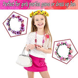 WUBOMJIO Flower Crowns Craft Kit, Make Your Own 12 PCs Flower Crowns Garland Handmade Arts and Crafts for Kids, DIY Fairy Flower Headbands and WUBOMJIO