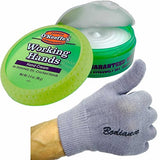 Hand Cream for Dry Cracked Hands and Hand Repair Gloves Bundle: O'Keeffe's Working Hands Cream (Unscented, Non-Greasy 3.2 oz.), Gel Moisturizing Bodiance