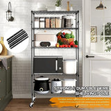 YNN Storage Shelves, 5 Tier Heavy Duty Adjustable Shelves with Wheels 350 Pounds Loading Capacity per Shelf Storage Metal Shelf 36" W x 14" D x 72" H YNN