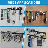 TICONN Garage Organization Tool Storage Utility Rack, Heavy Duty Wall Mounted Hanger Organizer System for Shed Garden Yard Tools, Ski Gears, Broom, TICONN