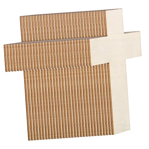 NOLITOY 60 Pcs Easter Cross Home Decor Cross Shape Wood Slices Wood Crafts Wooden Crafts Wooden Cross Cutouts Blank Wooden Cutout Wooden Chips Adorn NOLITOY