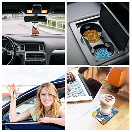 Ainiv 89PCS Sublimation Blanks Products Set, Sublimation Blank Car Coaster, Keychain with Tassel, Pillow Covers, Garden Flags, Air Freshener Sheets