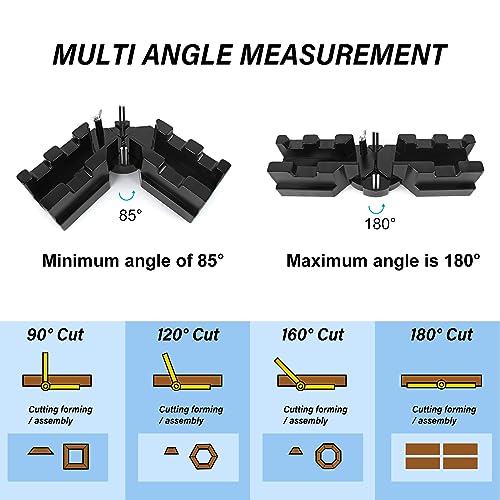 MEANLIN 2 in 1 Mitre Measuring Cutting Tool Miter Saw Protractor and 85-180° Angle Finder Woodworking Tools for Pipeline Installation Home - WoodArtSupply