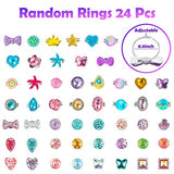 WATINC 42Pcs Princess Pretend Jewelry Toy Girl’s Jewelry Dress Up Play Set Included Blue Shiny Handbag Necklaces Adjustable Diamond Rings Bracelets WATINC