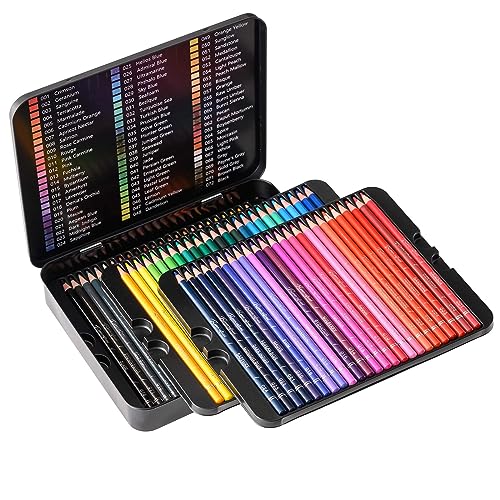 RAAM REFINED 72 Premium Colored Pencils for Adult Coloring,Artist Soft Series Lead Cores with Vibrant Colors,Drawing Pencils,Art Pencils,Professional
