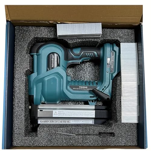 Heimerdinger Cordless Nail Gun,18GA 2 in 1 Nailer/Stapler Gun Compatible with Makita Battery for Upholstery and Woodworking,2 Mode with 500 Staples, Heimerdinger