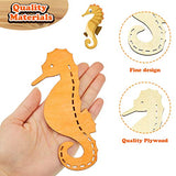 WILLBOND Unfinished Wood Cutouts Ocean Animals Wooden Paint Crafts for Kids Home Decor Ornament DIY Craft Art Project, Octopus, Shark, Whale, WILLBOND