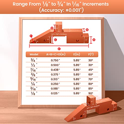 Neitra Router Table Setup Blocks Woodworking - 8pcs Aluminum Alloy Precision Setup Bars for Routers Tables Saw Accessory, Measuring Height Depth Neitra