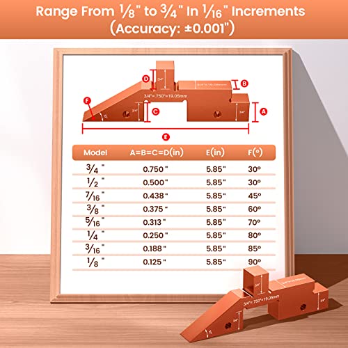 Neitra Router Table Setup Blocks Woodworking - 8pcs Aluminum Alloy Precision Setup Bars for Routers Tables Saw Accessory, Measuring Height Depth - WoodArtSupply