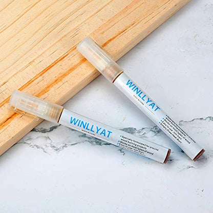 2 PCS Wood Burning Pen Winllyat Chemical Wood Burned Marker Pen for DIY Projects - Oblique Head and Round Head (Oblique Head and Round Head)