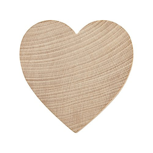 3" Wooden Heart, Natural Unfinished Wood Heart Cutout Shape, Wood Hearts (3 Inch Tall x 1/4 Inch Thick) - Bag of 5