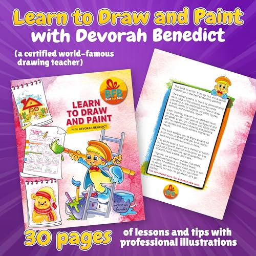 BFB Paint Set for Kids with Learn How to Draw Booklet - 32PCS Painting Supplies Kids Painting Kit, Premium Paint Kit for Children, Kids Paint Set Art BFB BEST FOR BEST