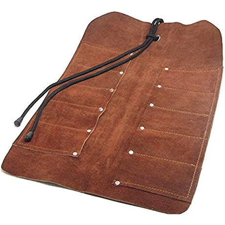 UJ Ramelson Tool Roll Holder, Durable Rollable Roll-up Hanging Pocket Pouch for Chisels, Hammers, Gouges, and More (10 Pocket, Leather) UJ Ramelson Co