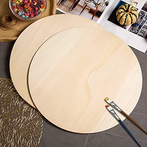 6 Pack 18 Inch Wood Circles for Crafts Unfinished Wood Rounds Natural Round Wooden Discs Blank Round Wood Signs Wooden Cutouts for Door Hangers, Door