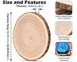 Large Wood Slices 4 Pcs 12-14 Inches Wood Rounds Natural Wood Slices for Centerpieces/Display/Crafts/Painting/Table Decor/Wood Burning/DIY ShineZoom